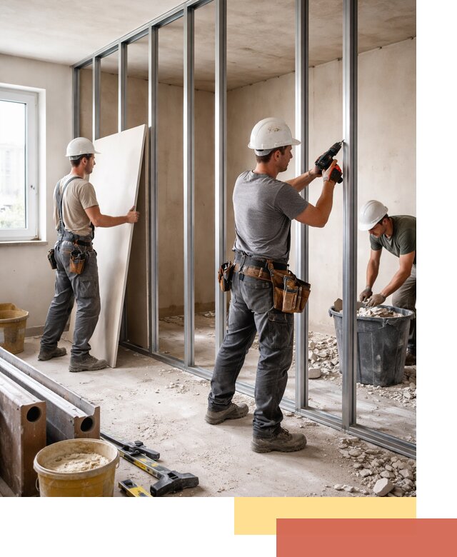 Перенос гипсокартонной перегородки в Томске профессионально и быстро