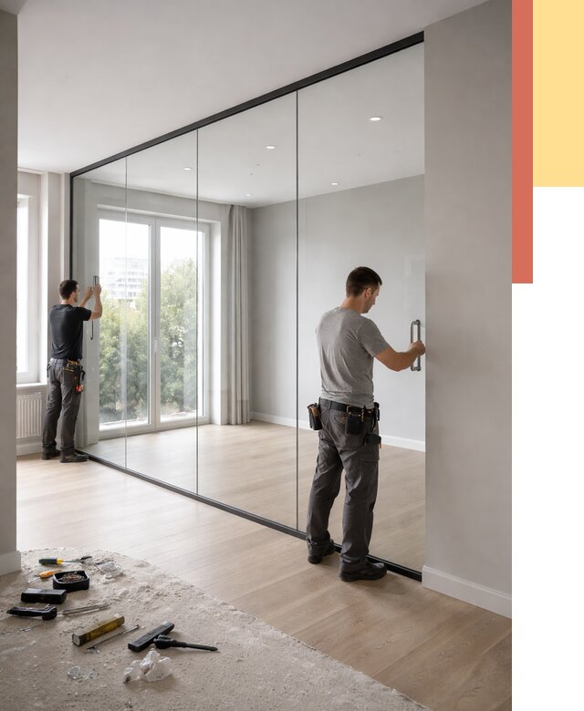 Изготовление стеклянных перегородок в Томске от 13495 руб. под ключ | ОТДЕЛОЧНИК-Тмс