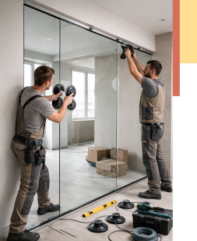 Монтаж стеклянных перегородок в Томске от 7103 руб. | ОТДЕЛОЧНИК-Тмс