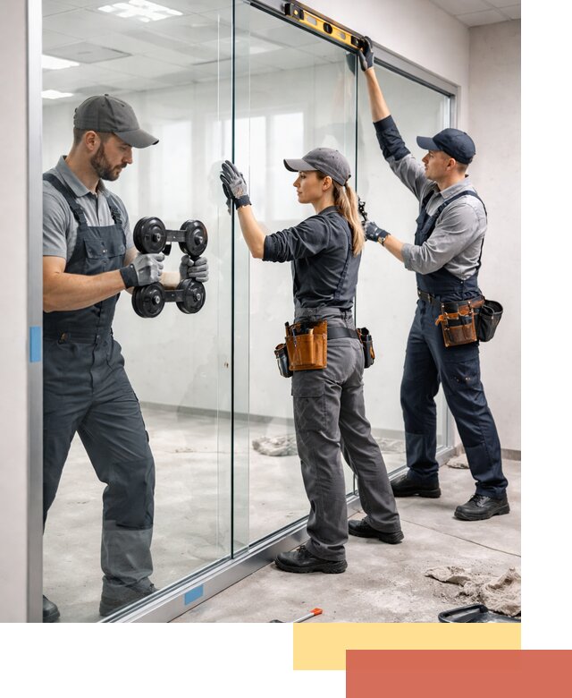 Профессиональный монтаж стеклянных перегородок в Томске