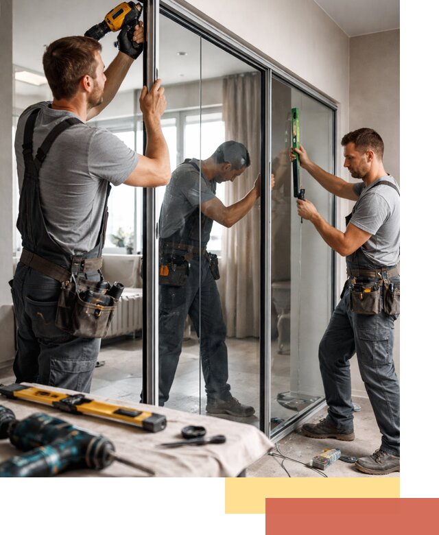 Каркасные стеклянные перегородки под ключ в Томске