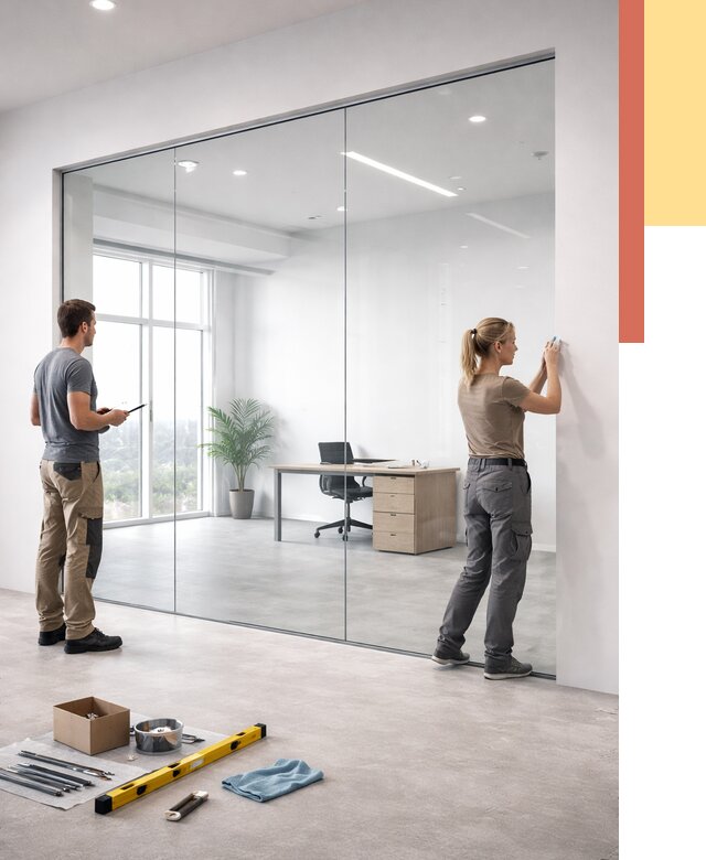 Перегородки из закаленного стекла в Томске от 10381 руб. под ключ | ОТДЕЛОЧНИК-Тмс