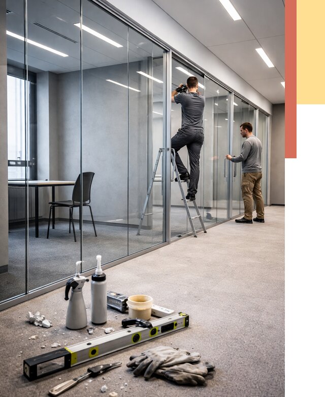 Стеклянные офисные перегородки в Томске от 9288 руб. — монтаж и установка | ОТДЕЛОЧНИК-Тмс