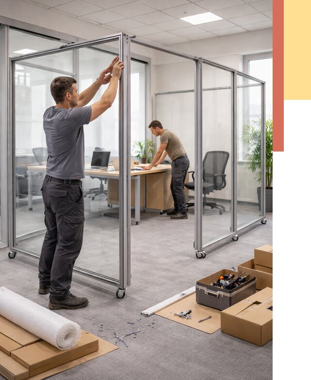 Мобильные офисные перегородки в Томске от 13659 руб. — установка под ключ | ОТДЕЛОЧНИК-Тмс