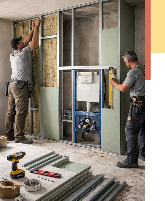 Установка сантехнических перегородок в Томске от 9288 руб. | ОТДЕЛОЧНИК-Тмс