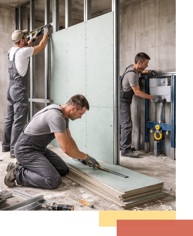 Монтаж и ремонт сантехнических перегородок в Томске