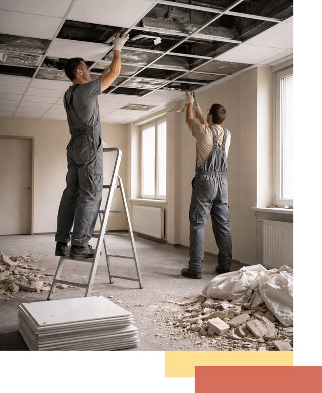 Демонтаж потолков Армстронг профессионально в Томске