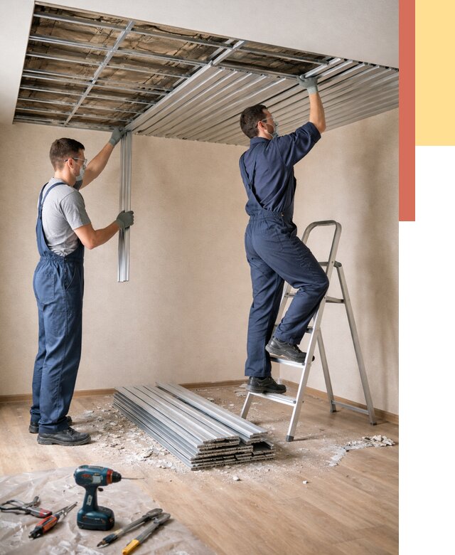 Демонтаж реечного потолка в Томске от 4917 руб. быстро и недорого | ОТДЕЛОЧНИК-Тмс