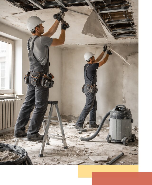 Демонтаж гипсокартонного потолка в Томске быстро и аккуратно