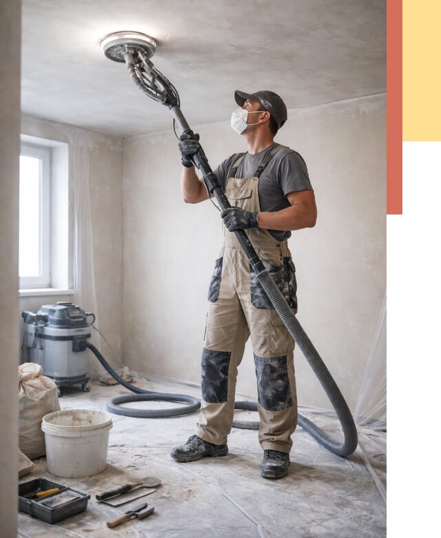 Шлифовка потолка в Томске от 3824 руб. — услуги шлифования потолка | ОТДЕЛОЧНИК-Тмс