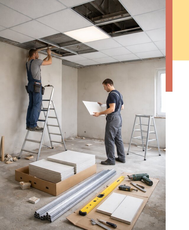 Монтаж потолка армстронг в Томске от 4917 руб/м2 — быстрая установка под ключ | ОТДЕЛОЧНИК-Тмс