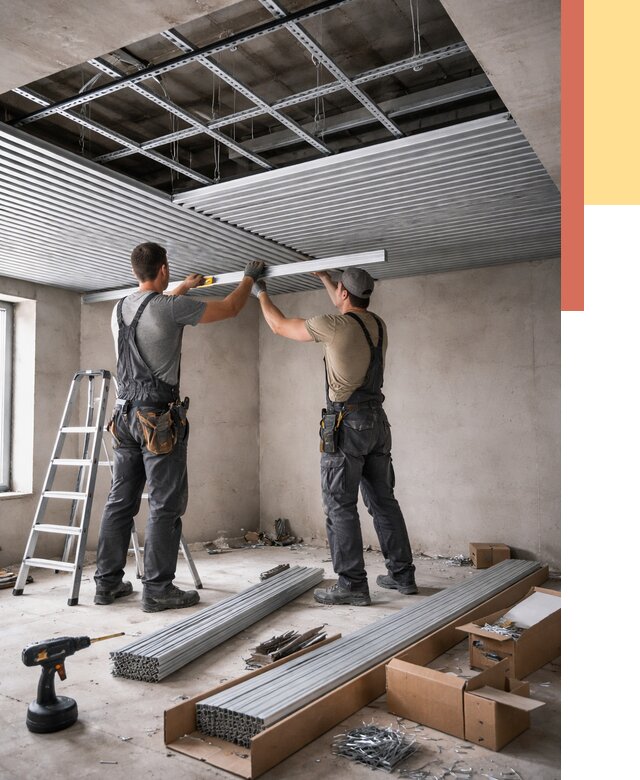 Монтаж реечного потолка в Томске от 4917 руб. под ключ | ОТДЕЛОЧНИК-Тмс