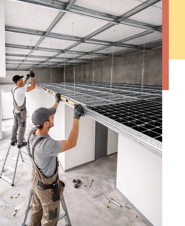 Монтаж потолка грильято в Томске от 492 руб./м² — быстрая сборка под ключ | ОТДЕЛОЧНИК-Тмс