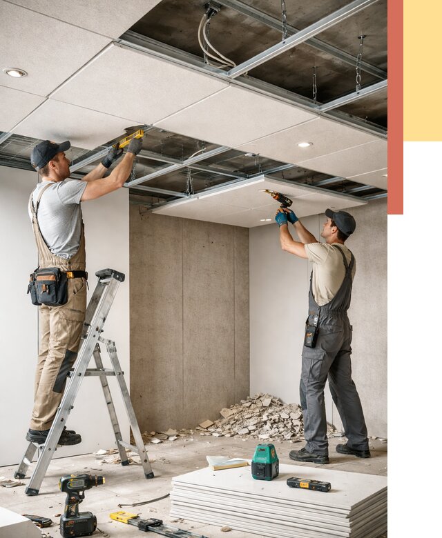 Монтаж акустического потолка в Томске от 7103 руб/м2 — быстро и недорого | ОТДЕЛОЧНИК-Тмс