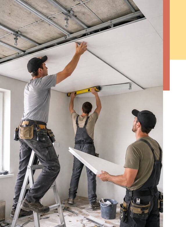 Монтаж потолка из ПВХ панелей в Томске от 3824 руб./м2 — быстро и недорого | ОТДЕЛОЧНИК-Тмс