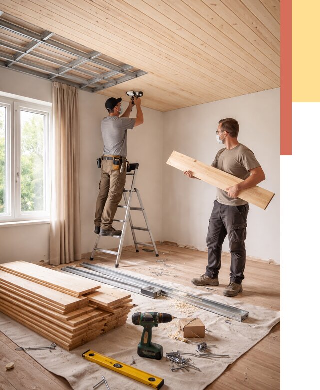 Монтаж потолка из вагонки в Томске от 7103 руб. | Быстро и недорого — ОТДЕЛОЧНИК-Тмс