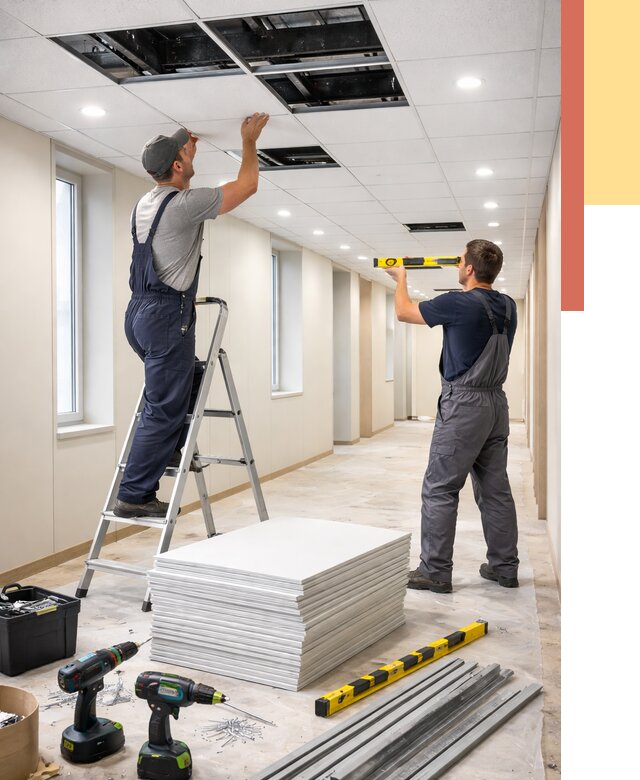 Ремонт потолка Армстронг в Томске от 4917 руб. — быстро и недорого | ОТДЕЛОЧНИК-Тмс