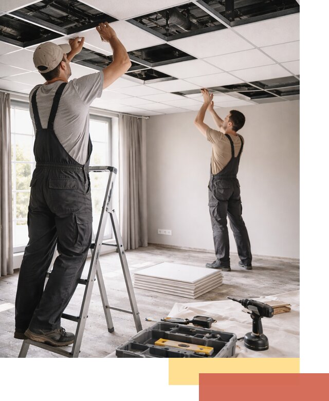 Замена плит подвесного потолка в Томске быстро и качественно