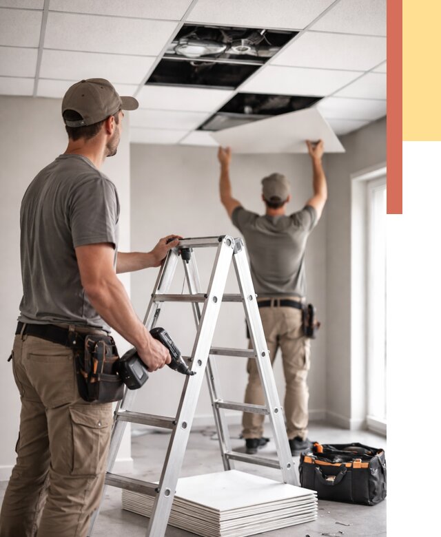 Обслуживание подвесного потолка в Томске от 3824 руб. — быстро и недорого | ОТДЕЛОЧНИК-Тмс