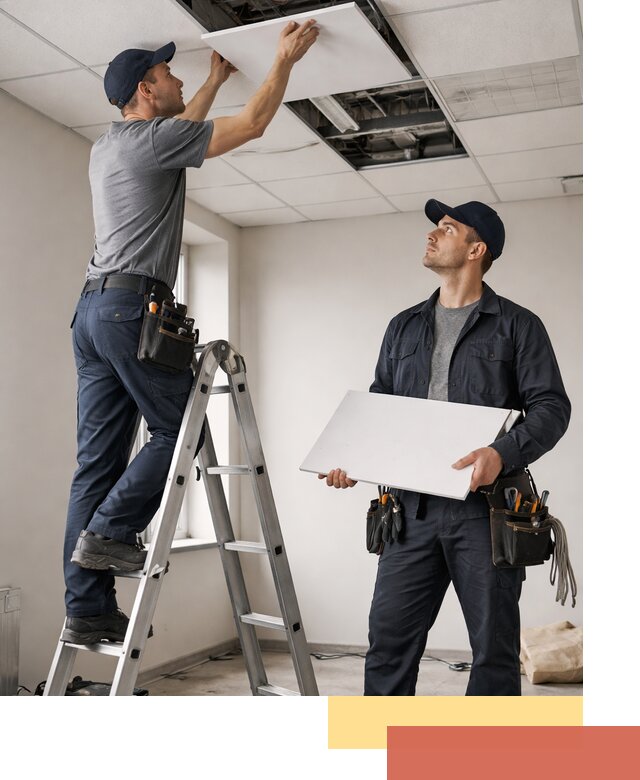 Обслуживание подвесного потолка в Томске — ремонт и чистка