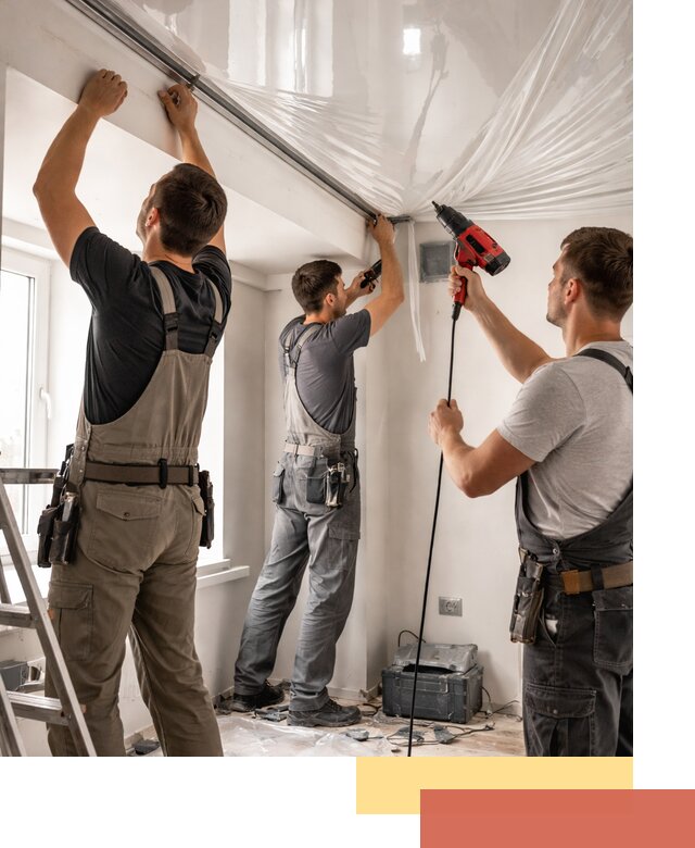 Монтаж глянцевого натяжного потолка в Томске быстро и качественно