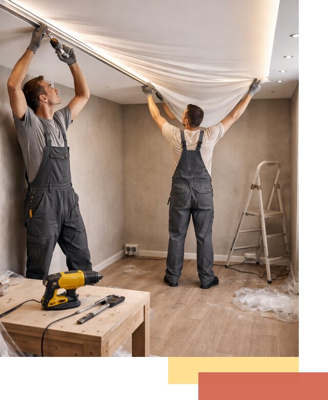 Монтаж натяжного потолка с подсветкой в Томске цена и сроки