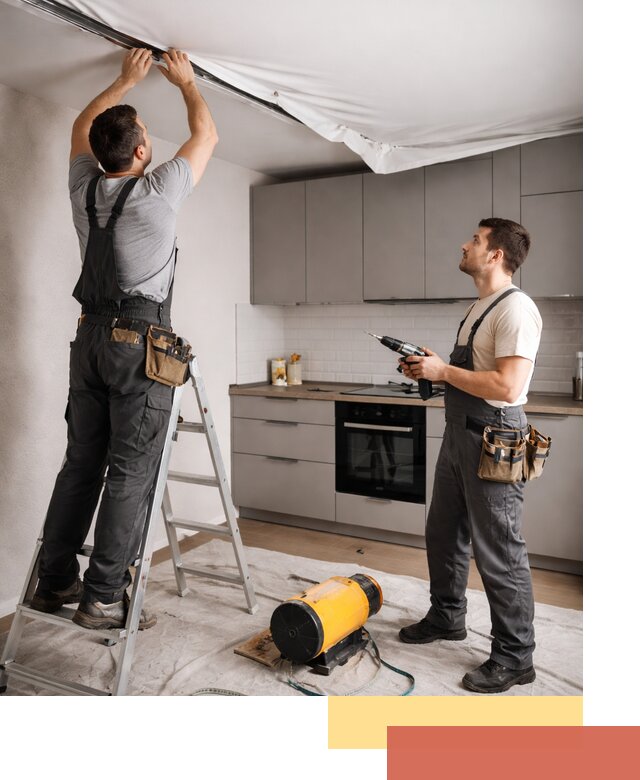 Монтаж натяжного потолка на кухне в Томске