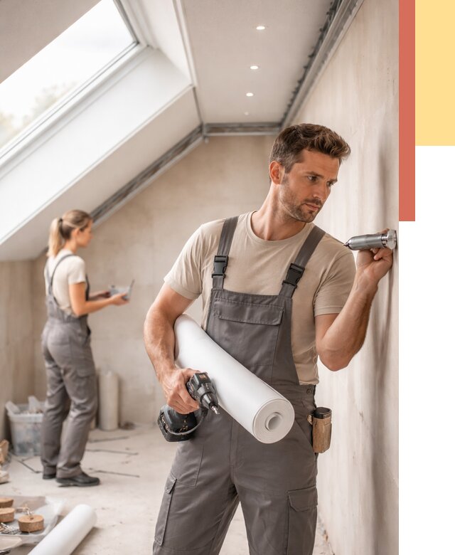 Монтаж натяжного потолка на мансарде в Томске от 3824 руб. | ОТДЕЛОЧНИК-Тмс