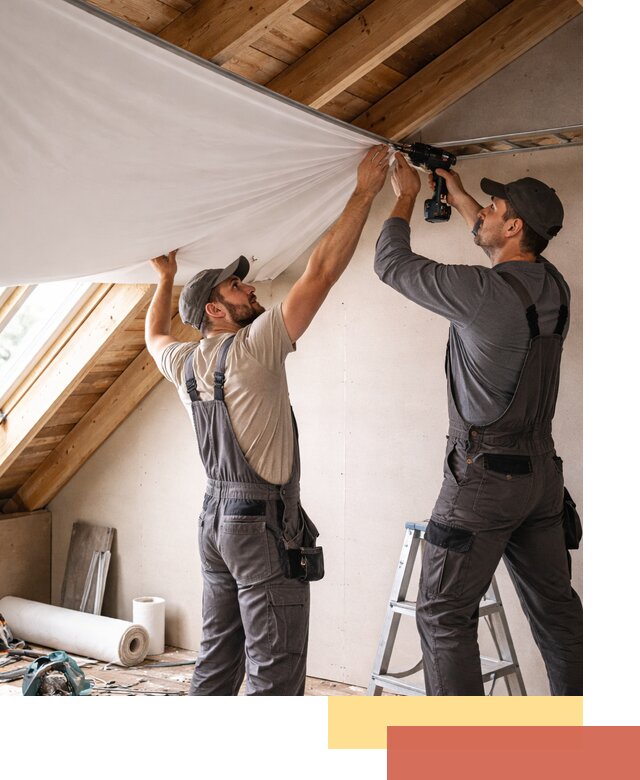 Монтаж натяжного потолка в мансарде в Томске