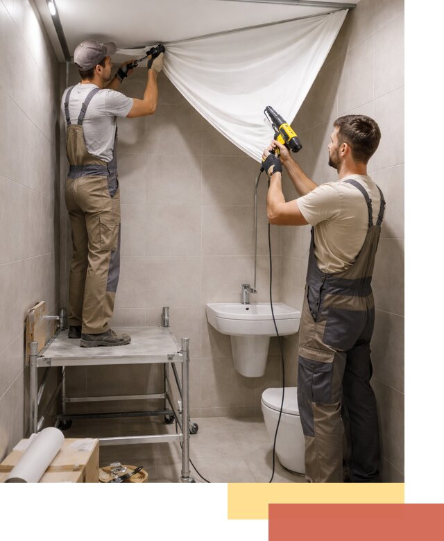 Монтаж натяжного потолка в санузле в Томске