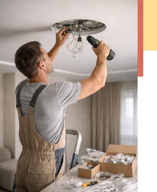 Установка люстры в натяжной потолок в Томске от 1311 руб. | Быстро и недорого — ОТДЕЛОЧНИК-Тмс