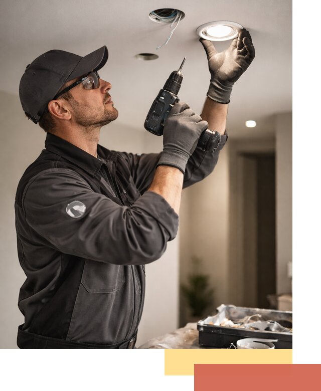 Установка точечных светильников в натяжной потолок в Томске