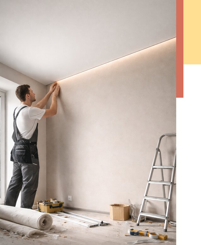 Теневые натяжные потолки в Томске от 8960 руб. под ключ | ОТДЕЛОЧНИК-Тмс