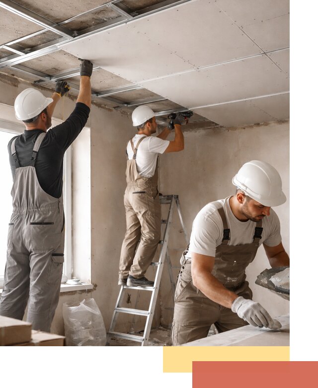 Одноуровневый потолок из гипсокартона в Томске — монтаж и отделка