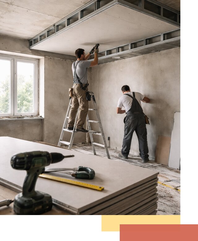 Двухуровневый потолок из гипсокартона в Томске