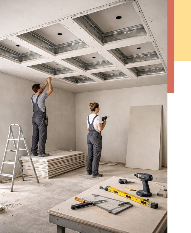 Кессонный потолок из гипсокартона в Томске от 2021 руб. — монтаж и под ключ | ОТДЕЛОЧНИК-Тмс