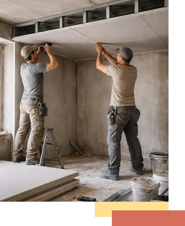 Короб из гипсокартона на потолке под ключ в Томске