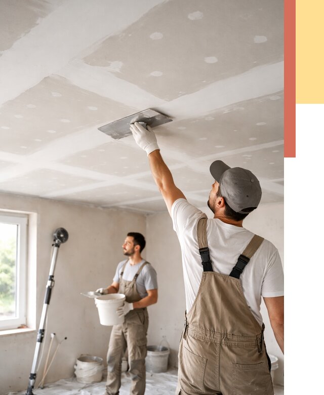 Шпаклевка потолка из гипсокартона в Томске от 3497 руб./м2 — услуги под ключ | ОТДЕЛОЧНИК-Тмс