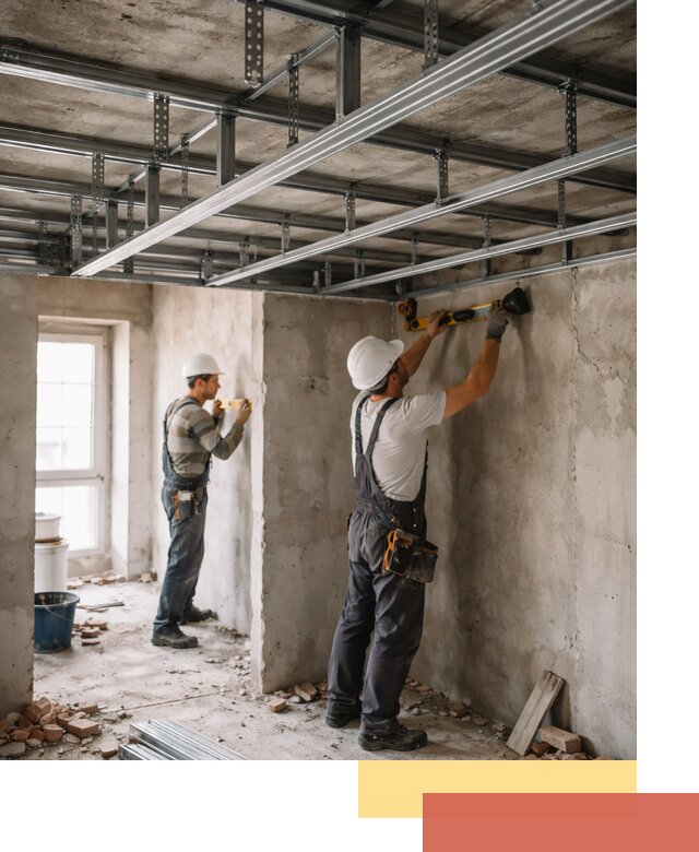 Монтаж каркаса потолка из профильного профиля в Томске