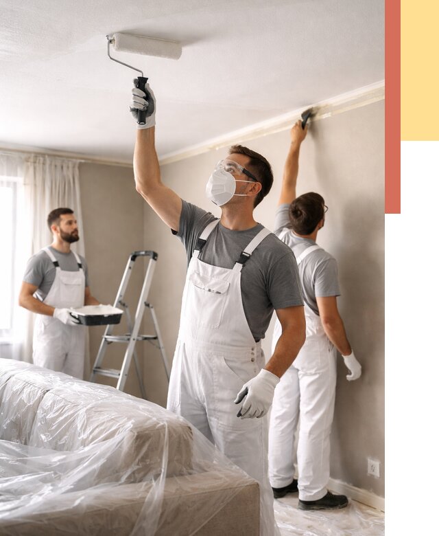 Покраска потолка водоэмельсионной краской в Томске от 2404 руб/м² — услуги под ключ | ОТДЕЛОЧНИК-Тмс