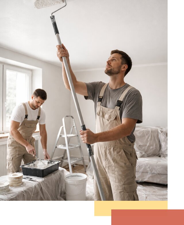 Покраска потолка водоэмульсионной краской в Томске