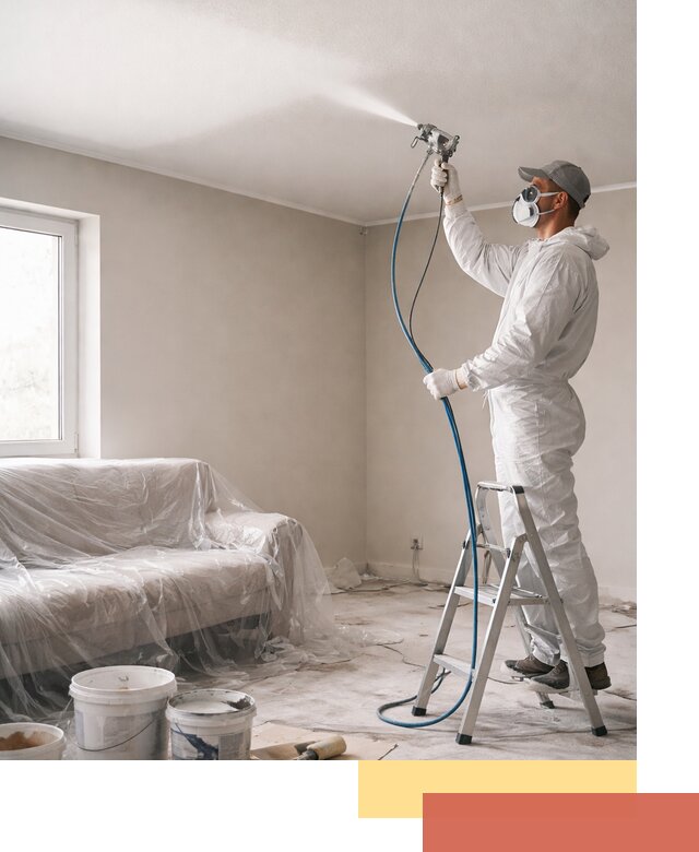 Покраска потолка краскопультом в Томске быстро и качественно