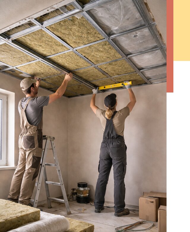 Шумоизоляция потолка в Томске от 1366 руб. под ключ — услуги ОТДЕЛОЧНИК-Тмс